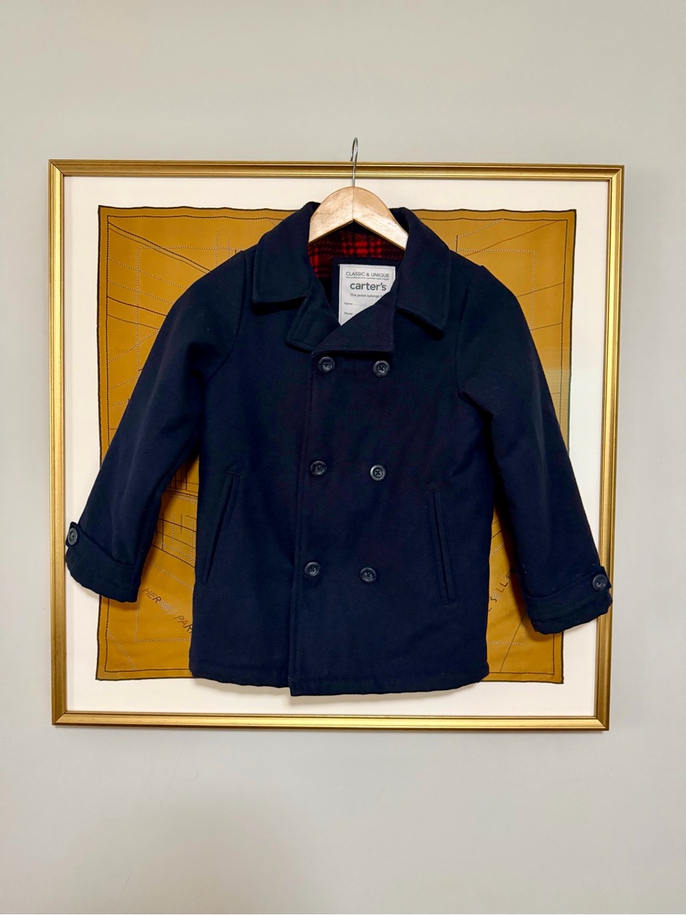 Carter's Dark Navy Double-Breasted Peacoat for Kids